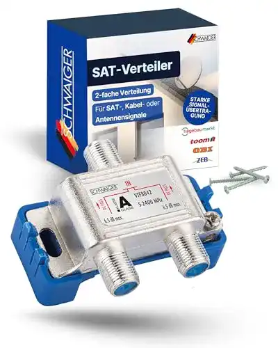 Sat-Verteiler SCHWAIGER 9482, 2-Fach digital/BK-Verteiler