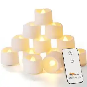 LED-Teelichter mit Fernbedienung Homemory 12 Stück Teelichter