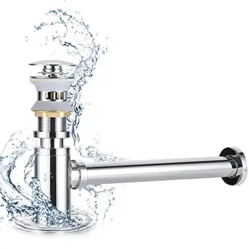 Raumsparsiphon WOOHSE Design Siphon mit Ablaufventil