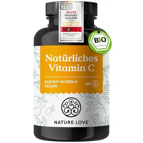 Acerola-Kapseln Nature Love ® Natürliches Vitamin C, 180 Kapseln