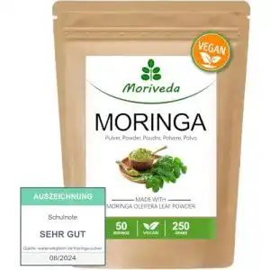 Moringa-Pulver MoriVeda Moringa Blattpulver 500g Oleifera