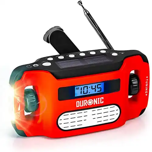 Kurbelradio Duronic Apex Radio AM/FM, mit Radiowecker