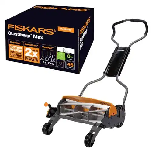 Spindelmäher Fiskars , Rasenmäher Schnittbreite: 46 cm, StaySharp