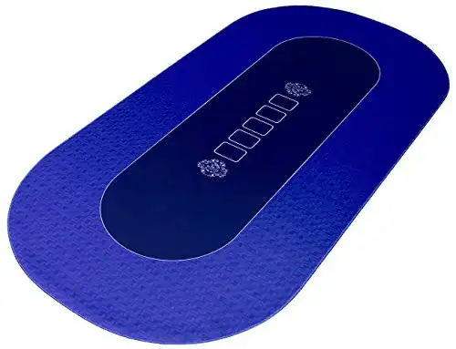 Pokertisch Bullets Playing Cards Profi Pokermatte blau in 90 x 180cm