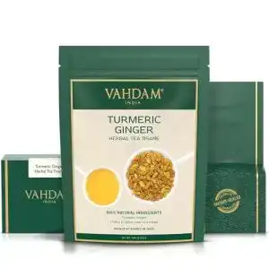 Ingwertee VAHDAM, Kurkuma-Ingwer-Kräutertee Loose Leaf, 200g
