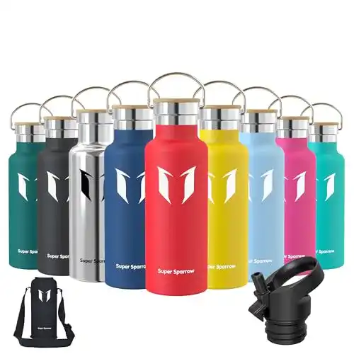 Trinkflasche 1 Liter Super Sparrow Trinkflasche Edelstahl 500ml