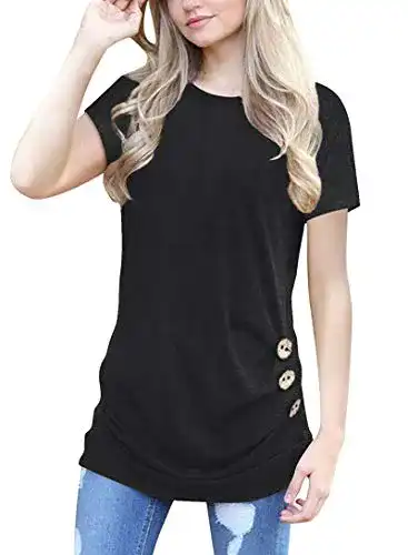 Schwarzes T-Shirt MOLERANI Damen Lässige Kurzarm T-Shirt Bluse