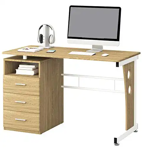 Computertisch SixBros., mit viel Stauraum, 3 Schubladen, 120 x 58