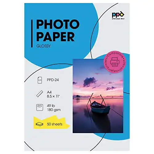 Fotopapier A4 PPD 50 Blatt x A4 Inkjet 180 g/m2 Hochglänzend