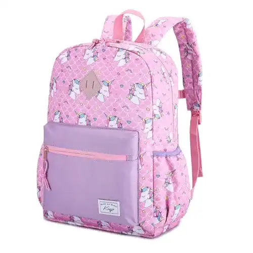 Kindergartenrucksack Mädchen Kasgo mit Brustgurt Einhorn Rosa