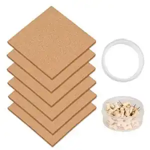 Korkplatten IZSUZEE Pinnwand Kork 6 Stück, Quadrat Korkplatte