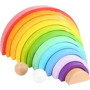 Small-foot-Spielzeug Small Foot Bausteine “Regenbogen XL”