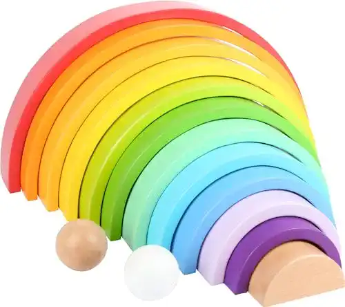Small-foot-Spielzeug Small Foot Bausteine “Regenbogen XL”