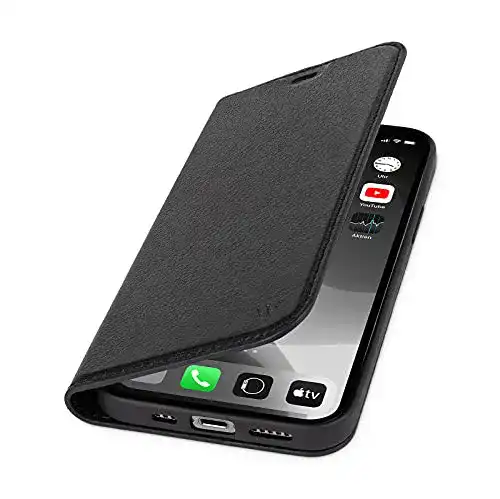 iPhone-14-Leder-Case WIIUKA Hülle für iPhone 14, Leder