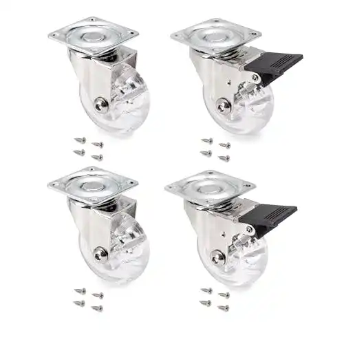 Lenkrollen Emuca 2036020 Set 4 STK. transparent, ohne Bremse