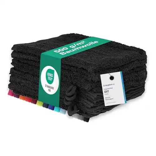 Waschlappen BaSaTex 10er Pack, Waschhandschuhe Set 15×21 cm