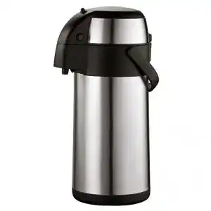 Pumpkanne 3 Liter axentia Airpot in Silber, Edelstahl, Doppelwand