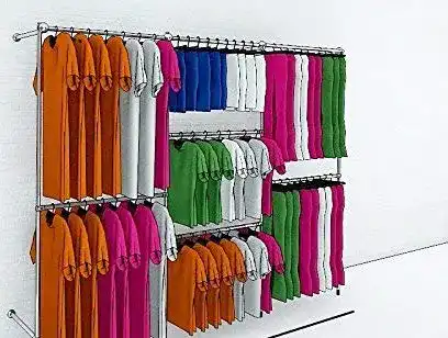Schwerlast-Kleiderständer raff 300x240x40 Profi Chrom Silber