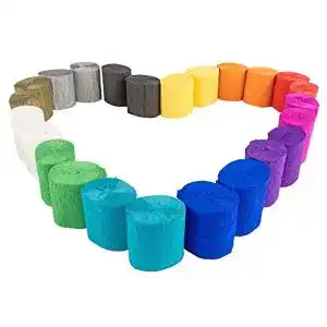 Krepppapier Ideen mit Herz 24 Rollen Krepp-Papier 12 Farben