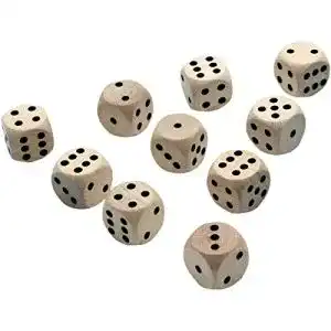 Spielwürfel GICO 10 Spielewürfel, Augenwürfel 16 mm Naturholz