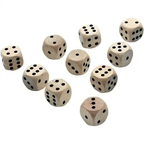 Spielwürfel GICO 10 Spielewürfel, Augenwürfel 16 mm Naturholz