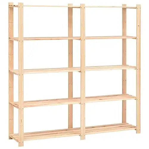 Holzregal vidaXL Kiefer Massiv Lagerregal 5 Böden 500kg