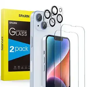 iPhone-14-Plus-Panzerglas SPARIN 2+2 Stück Panzer Schutz Glas
