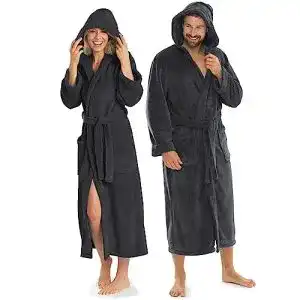 Bademantel Unisex aqua-textil XS-XXXL Bademantel Kapuze Uni lang