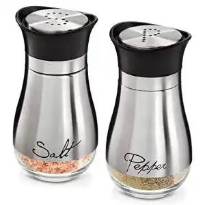 Salz- und Pfefferstreuer Juvale Set aus Glas und Edelstahl