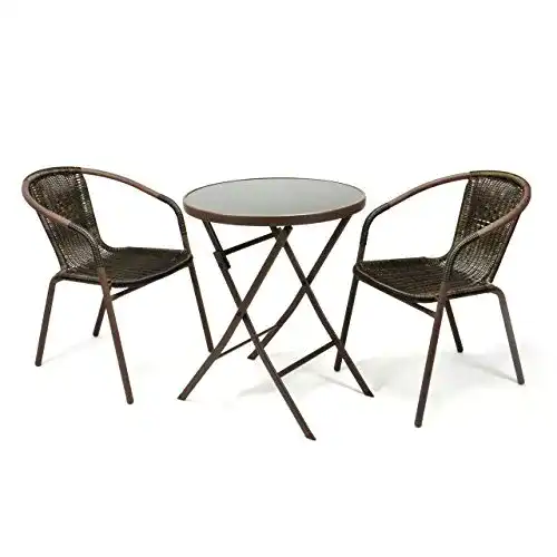 Gartentisch mit Stühlen Nexos Bistroset Balkonset Rattanset