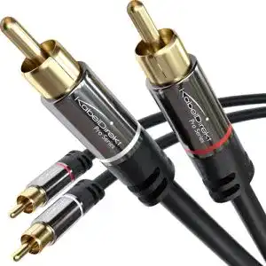 Cinch-Kabel KabelDirekt, 1 m, 2 Cinch auf 2 Cinch, Stereo-Audio