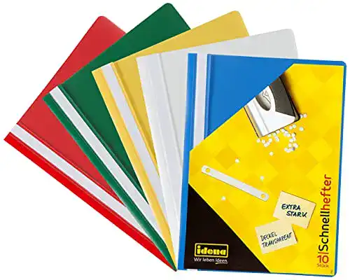 Schnellhefter Idena 307007 für DIN A4, aus Kunststoff, 10 Stück