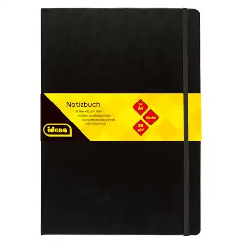 Notizbuch Idena 10053, DIN A4, blanko, Papier cremefarben