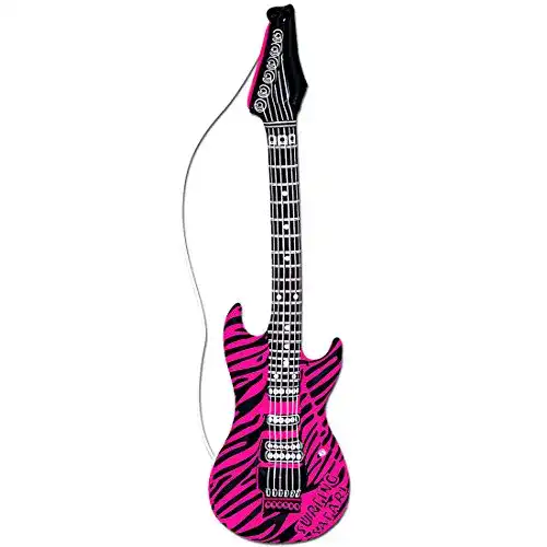 Aufblasbare Gitarre Amakando Deko Luftgitarre Rockstar Gummigitarre