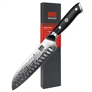 Santoku-Damastmesser SHAN ZU 67 Schichten mit G10 Griff
