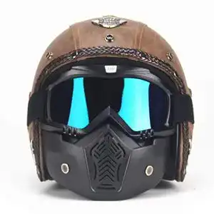 Retro-Integralhelm MRDEER Vintage Motorradhelm Retro