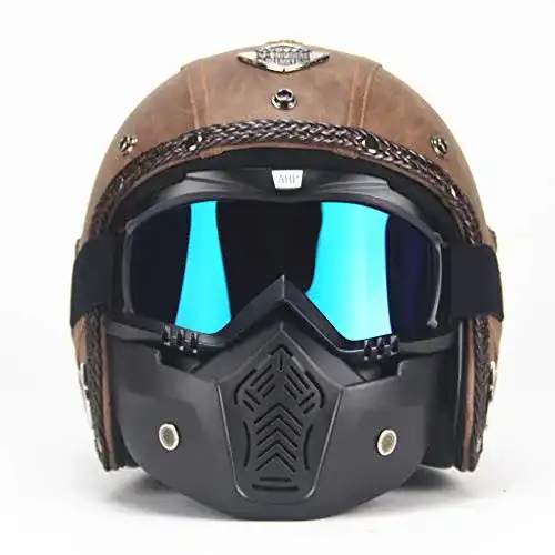 Retro-Integralhelm MRDEER Vintage Motorradhelm Retro