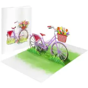 Fahrradkarte LIMAH ® Pop Up 3D Blumen-Fahrrad-Karte