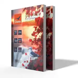Fotopapier A4 BLUE SWAN 120g 200 Blatt hochglanz wasserfest