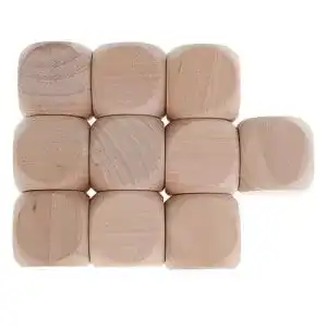 Holzwürfel Wooden World 10x Würfel Würfel Blank Unlackiert