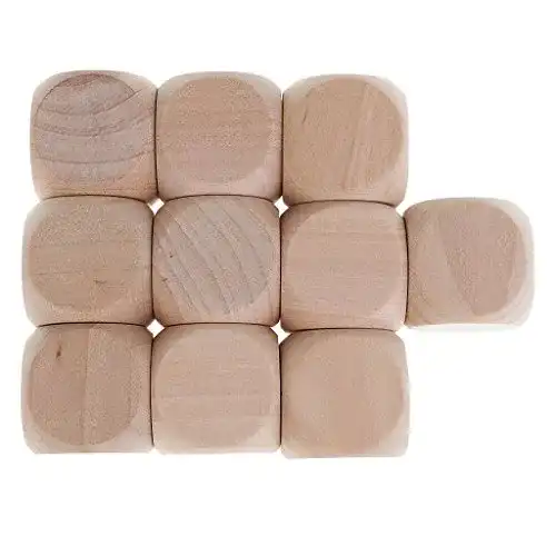 Holzwürfel Wooden World 10x Würfel Würfel Blank Unlackiert