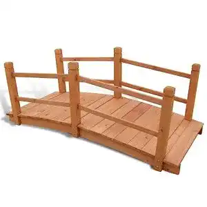 Teichbrücke vidaXL Holzbrücke 140x60x56cm Gartenbrücke