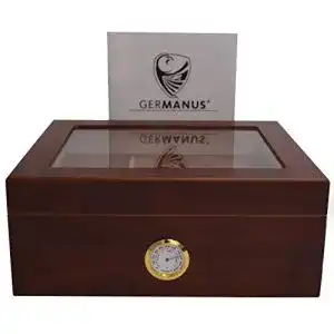 Humidor GERMANUS Classic Desk, Braun für ca. 50 Zigarren
