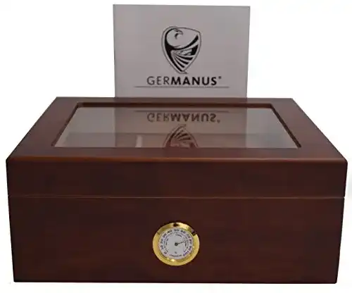 Humidor GERMANUS Classic Desk, Braun für ca. 50 Zigarren