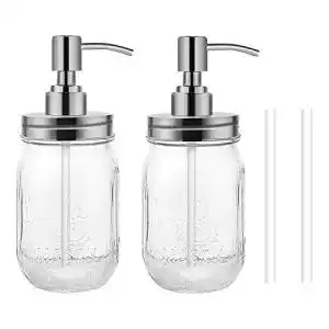 Seifenspender Glas juehu 2er Set Seifenspender Klarglas ,Rostfrei