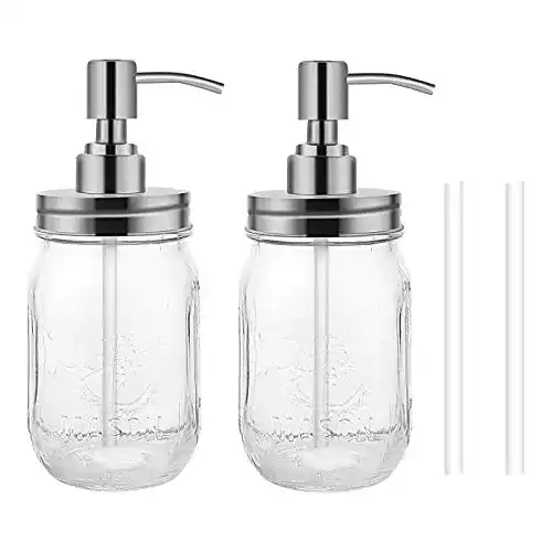 Seifenspender Glas juehu 2er Set Seifenspender Klarglas ,Rostfrei