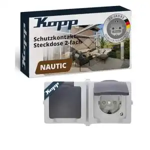 Kopp-Steckdosen Kopp Nautic 2-Fach Steckdose Aufputz