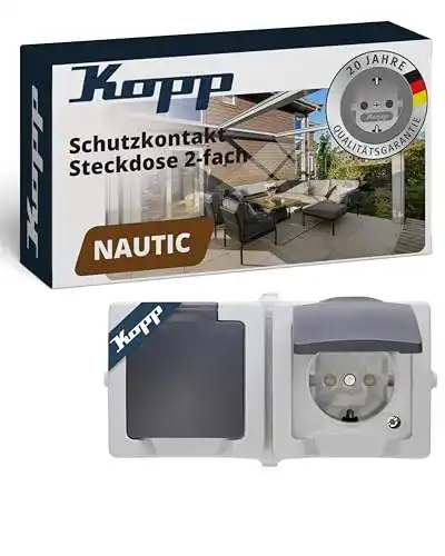 Kopp-Steckdosen Kopp Nautic 2-Fach Steckdose Aufputz