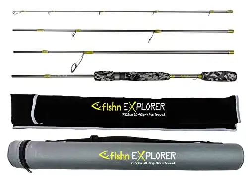 Die beste Hechtrute FISHN Reise Angelrute Explorer Reiserute - 213cm, 4-Teilig 2026 Test Bestseller Hechtrute FISHN Reise Angelrute Explorer Reiserute – 213cm, 4-Teilig