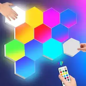 Sechseck-Wandleuchte Amailtom RGB Sechseck Wandleuchte
